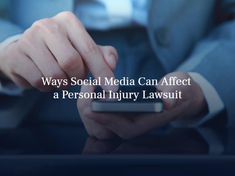person holding a smartphone | text: ways social media can affect a personal injury lawsuit